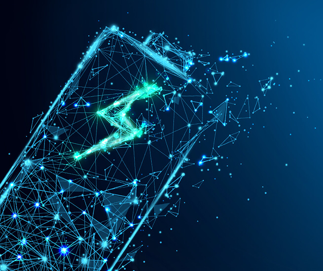 enformer Energiespeicher abstrakte Darstellung Batterie Netzstruktur 