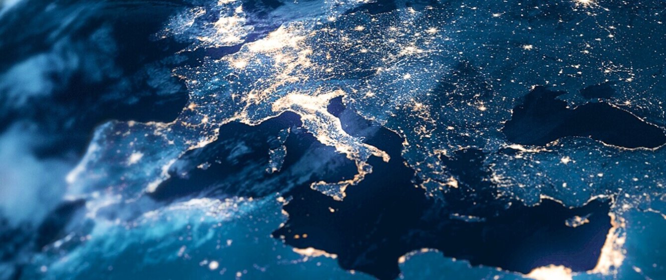 Stimmungsbild Aufnahme der Erde Europa bei Nacht