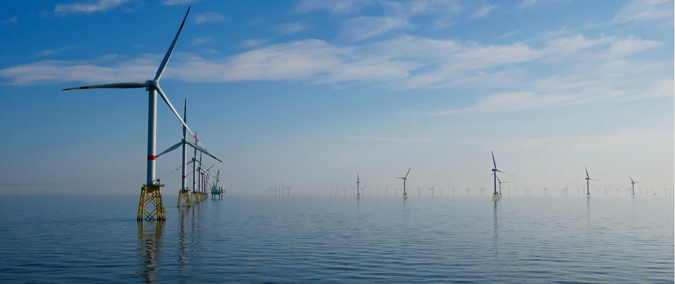 Stromerzeugung im enformer Windkraftanlagen in der Nordsee