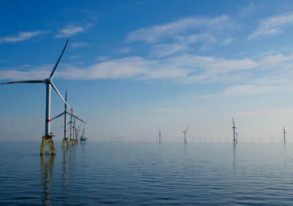 Stromerzeugung im enformer Windkraftanlagen in der Nordsee