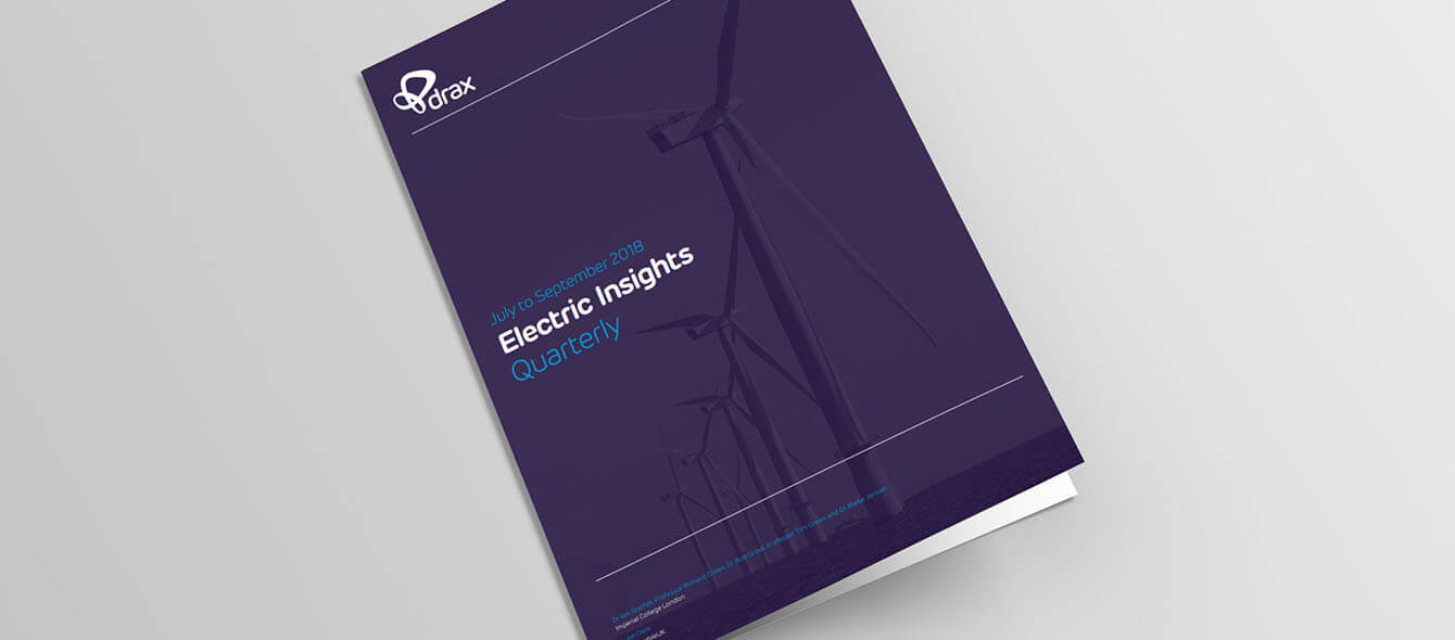 Drax Electric Insights Deckblatt Quartalsbericht zum britischen Strommarkt