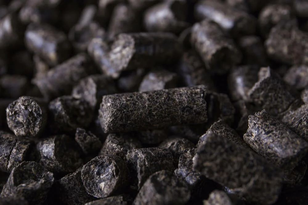 Pellets zur Energiegewinnung in Nahaufnahme