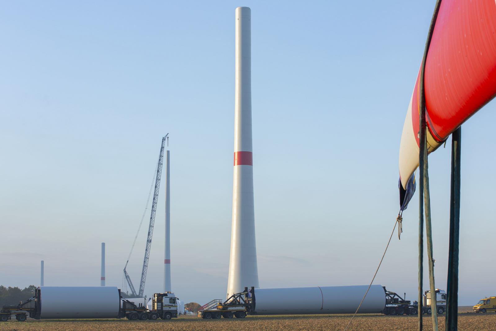 Bau des Windparks Bedburg