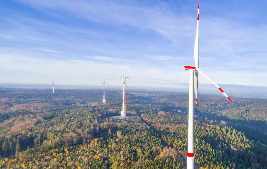 Das höchste Windrad steht bei Stuttgart