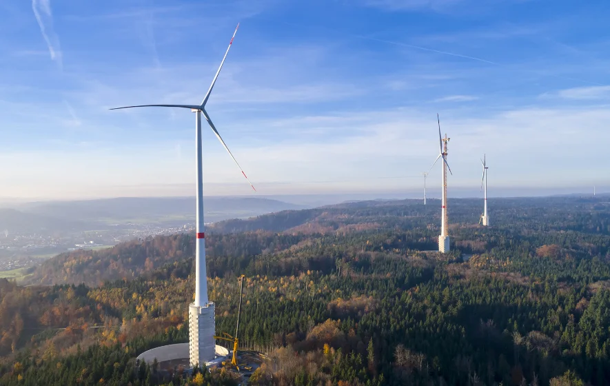 Das höchste Windrad steht bei Stuttgart