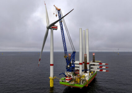 Erste Turbine im RWE-Windpark Kaskasi in Betrieb genommen