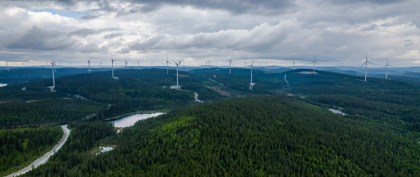 Der Windpark Nysäter im Norden Schwedens