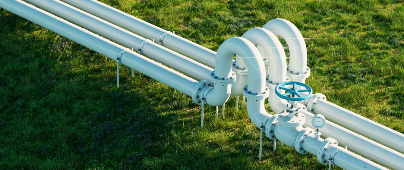 Weiße Wasserstoff- und Ölpipeline