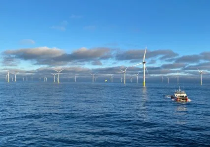 Der Offshore-Windpark Kaskasi vor der deutschen Küste