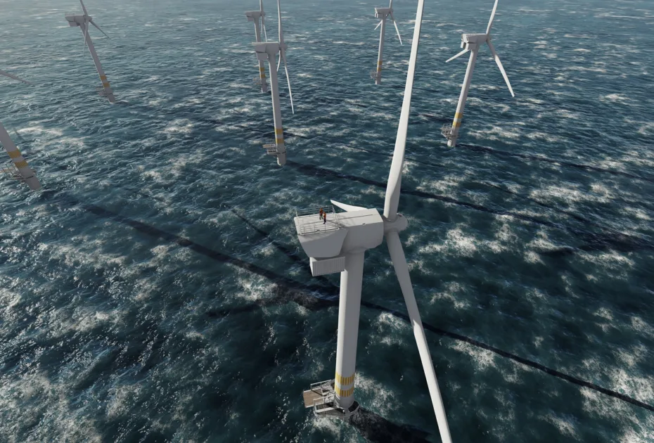 Two,Offshore,Workers,On,The,Top,Of,The,Windmill,,Wind