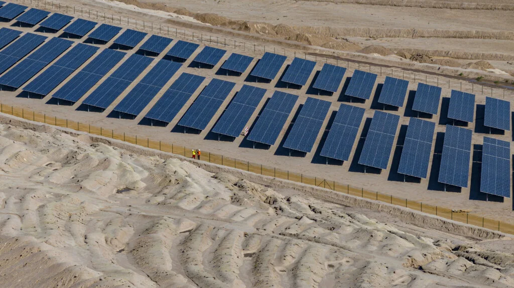 Luftbild vom Solarfeld Hambach