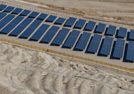 Luftbild vom Solarfeld Hambach